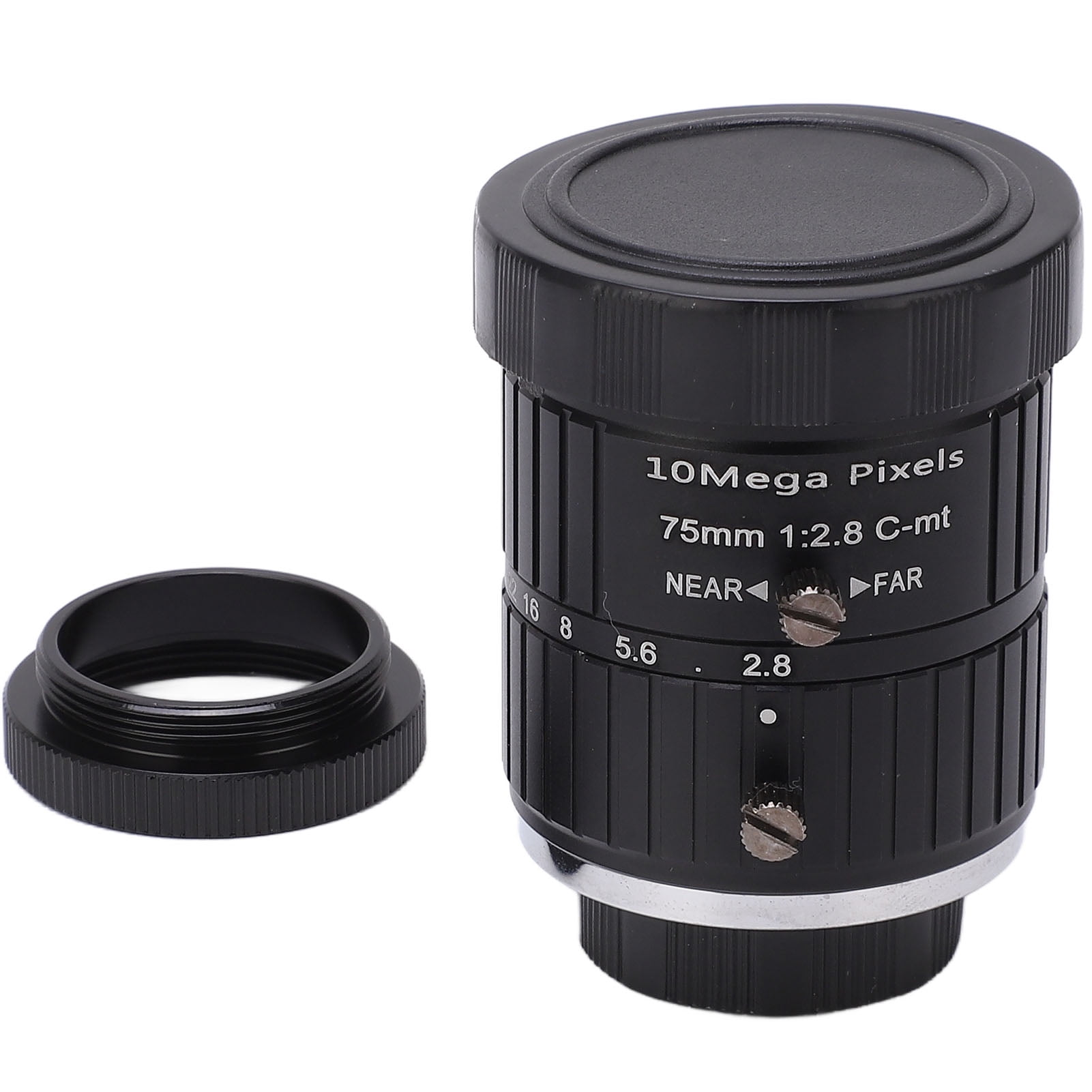 C Mount Lens 75mm Focal Length 10MP Pixels Fixed Zoom Lens with Manual