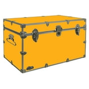C&N Footlockers Graduate Storage Trunk - Large College Dorm Chest - Durable with Lid Stay - 32 x 18 x 18.5 Inches - Gold