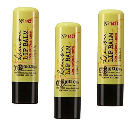 Bath & Body Works C.O. Bigelow Lemon Lip Balm Stick (No Shine Formula) No. 1421 - Pack of 3