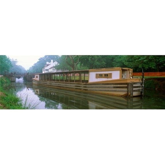 C&O Canal & Canal Boat Great Falls Maryland Poster Print, 27 x 9