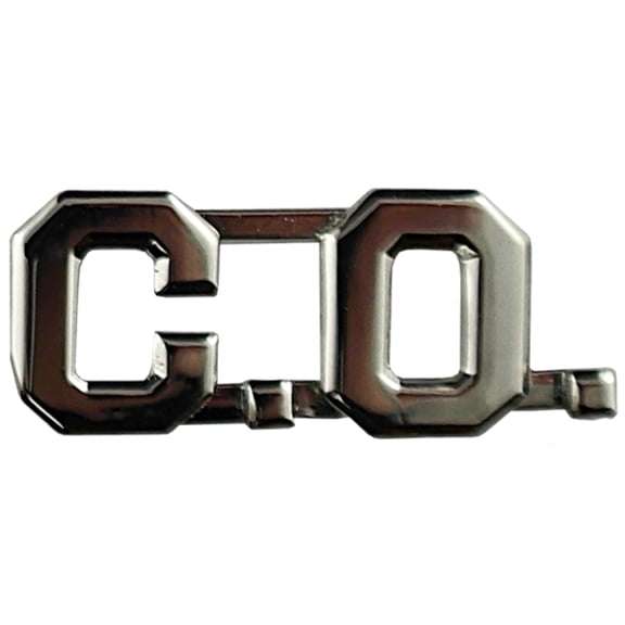 Hero's Pride C.O. Die Struck Letters, Nickel Finish, 1/2" High, Pair with Clutch Backs