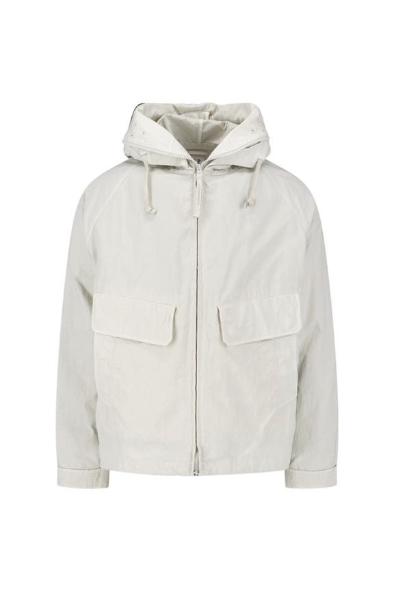 Hooded Jacket With Goggle Lens Detail And Zip Closure (Men's)