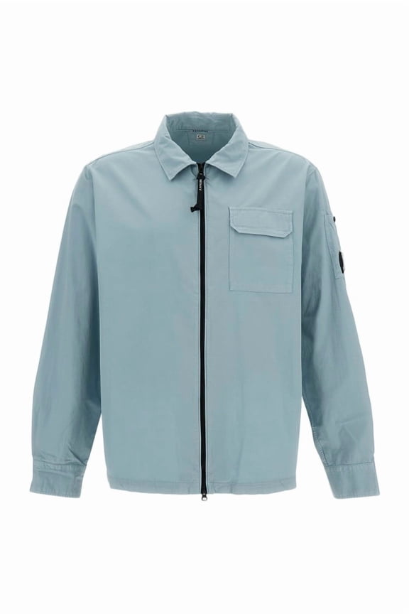 Light Blue Organic Gabardine Shirt Jacket (Men's)