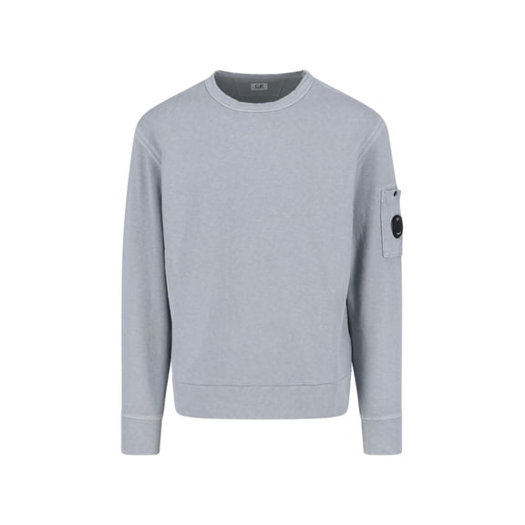 C.P. Company Light Grey Minimalist Logo Patch Sweater (Men's)