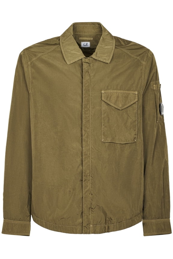Lightweight Ivy Green Overshirt Jacket With Classic Collar (Men's)