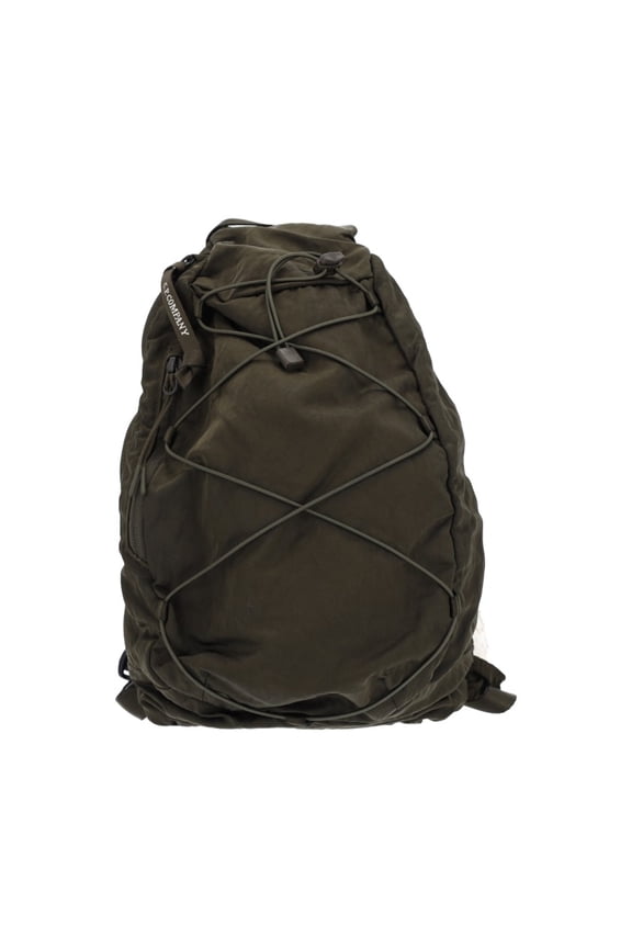Men's Green Nylon-B Drawstring Sling Backpack Green
