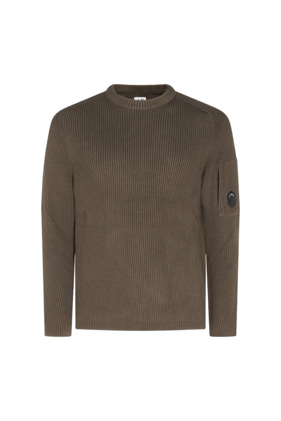Ribbed Knit Sweater With Crew Neckline And Logo Detail (Men's)
