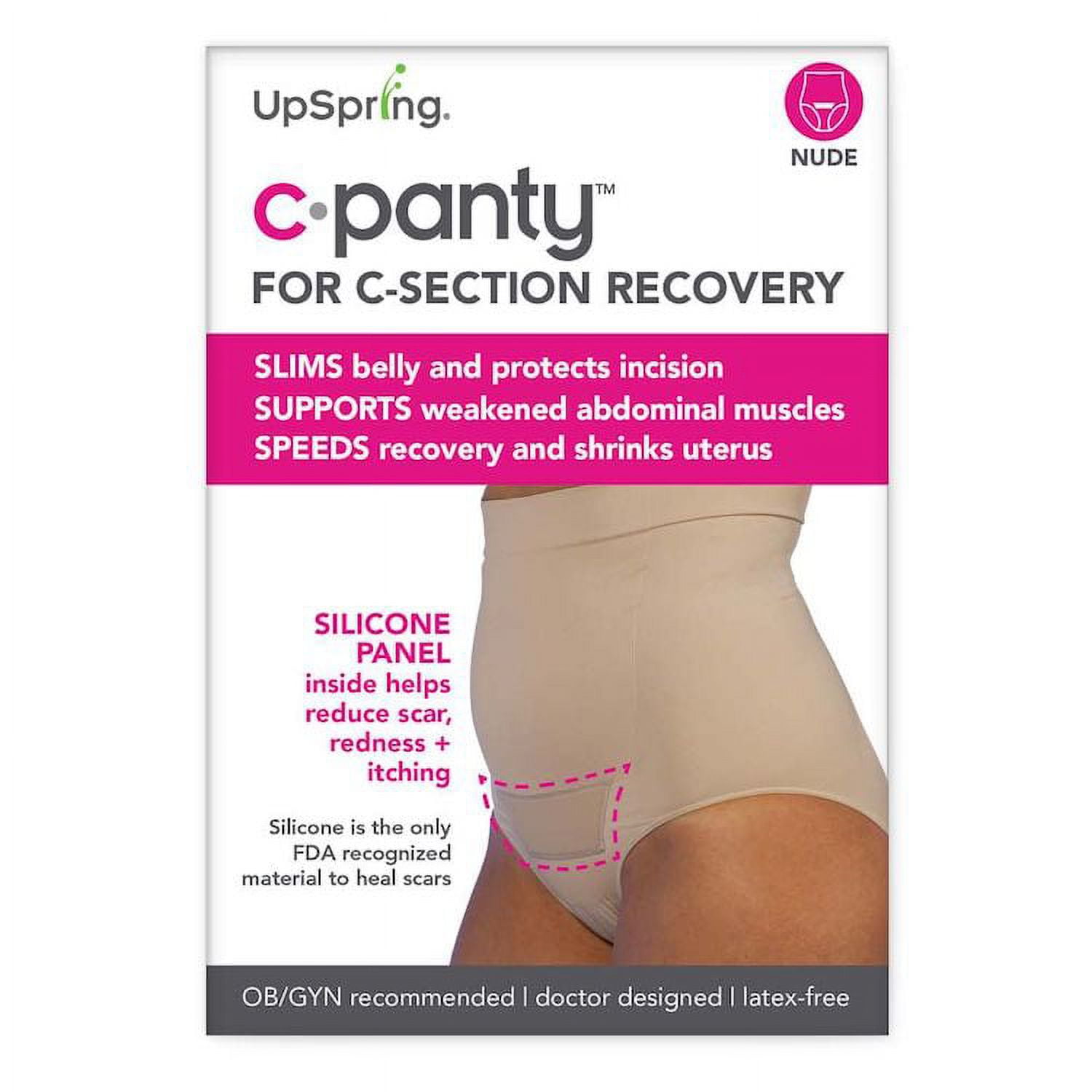Buy UpSpring Baby Postpartum Underwear High Waisted Postpartum Panties for  Women for Post Pregnancy Recovery with Compression Tummy Control (Nude –  1XL/2XL) at