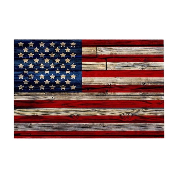 C Patriotic Welcome Doormat Flags Door Mat With Rubber Backing Vintage Linen Floor Mat Indoor Outdoor 15.74X23.62Inches Type C
