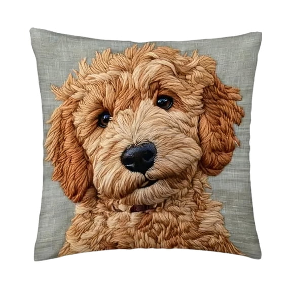 C Pet Photo Pillow Cover Polyester Faux Embroidery Dog Donkey Animal Design 45X45Cm 177X177In Decorative Sofa Cushion Style C