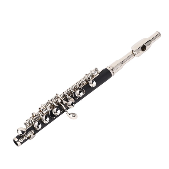 C Piccolo Flute Key of C Woodwind Instrument Dual Unit 12 inches / 30.5 cm Premium Metal Student Band Orchestra Set for Beginners and Professionals