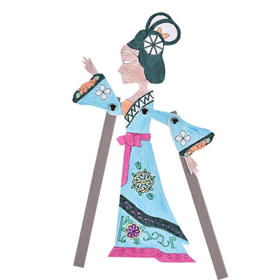 C Pink Diy Chinese Shadow Puppet Set With Character Figures For Kids Cultural Art Learning Activity