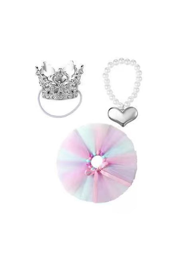 C Playful Costume Set Designed For A Decorative Object Including A Bejeweled Crown A Voluminous Skirt And A Necklace All With Magnetic Closures For Simple Assembly