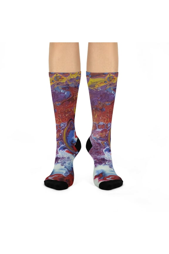 Acrylic Flow Paint Cushioned Crew Socks