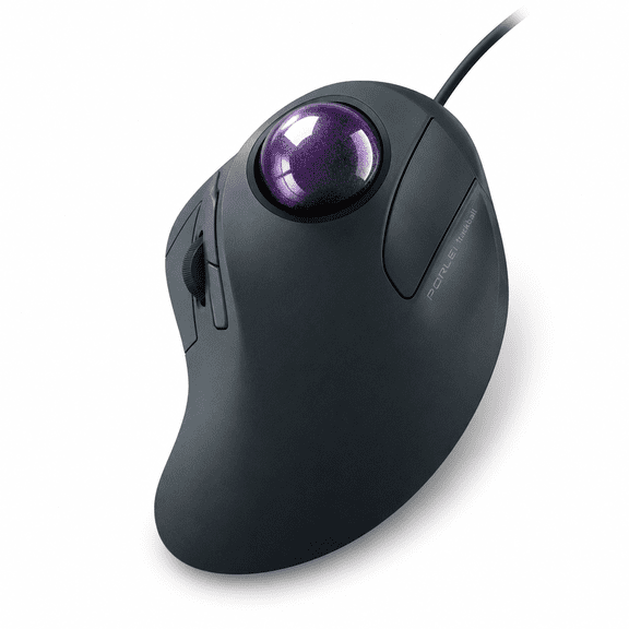 C-Purple Wired Trackball Mouse for Large Hands, 44mm Index Finger Control