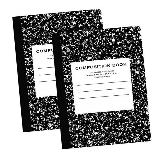 C-R 100 Ct. Black Marble Composition NoteBook Case of 48