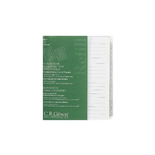 C.R. Gibson Address Book Refill Pages With Tab Index Dividers (Z211