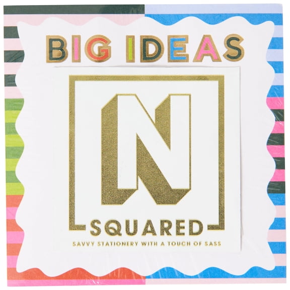 C.R. Gibson CM32-25648 Signature N Squared Big Ideas Mini Notepad with 50 Sheets, 3" x 3", Multicolor