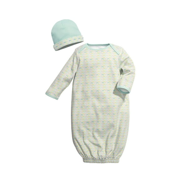 C.R. Gibson Dear One Too Collection Gown and Cap Set by Baby Dumpling, 0-6 Months - Mint