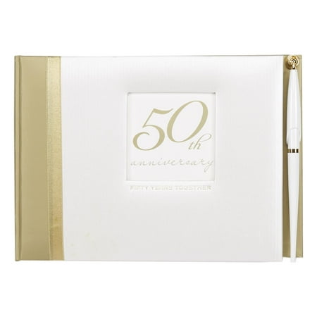 C.R Gibson Guest Book with Pen - Golden Anniversary (1CT)