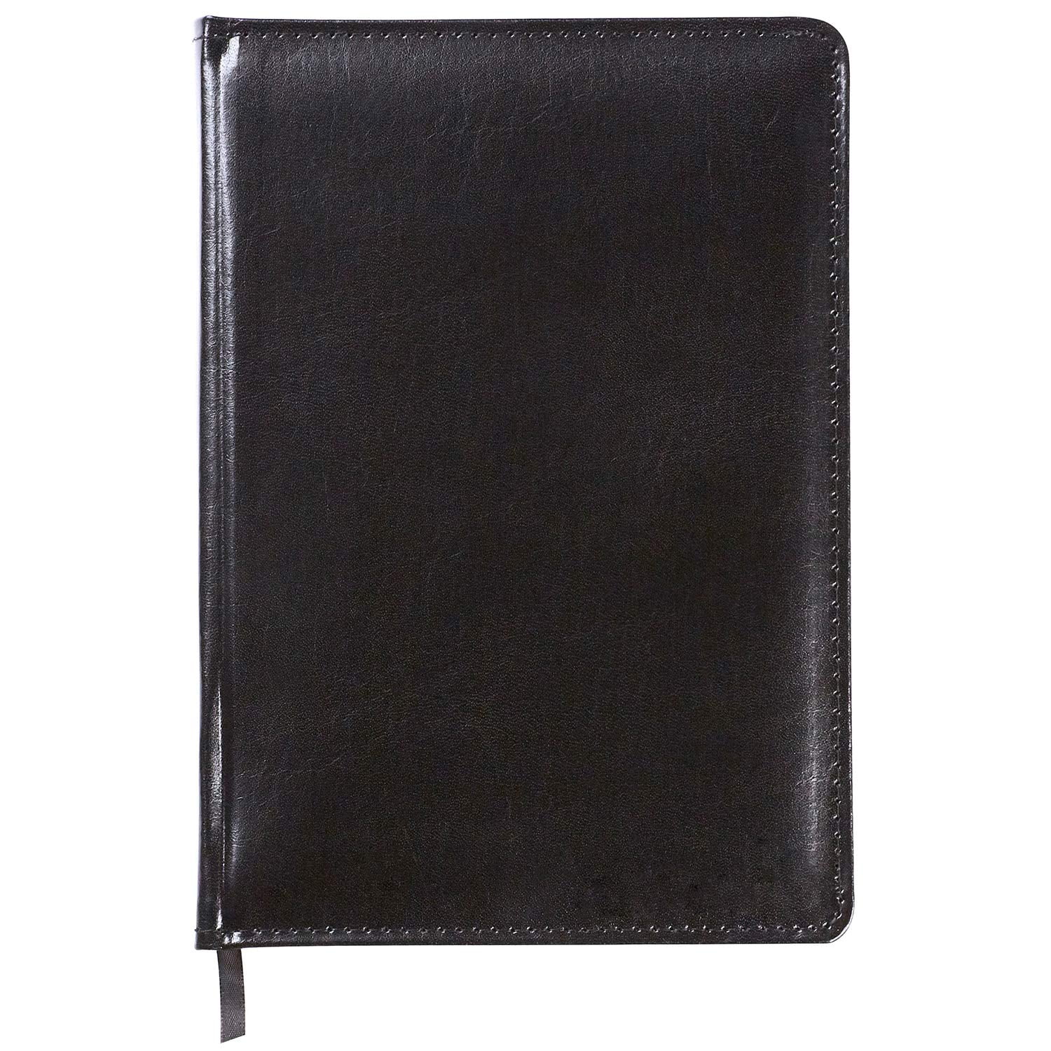 C.R. Gibson Large Black Leather Journal Notebook, 6.5" x 9", 192 Pages