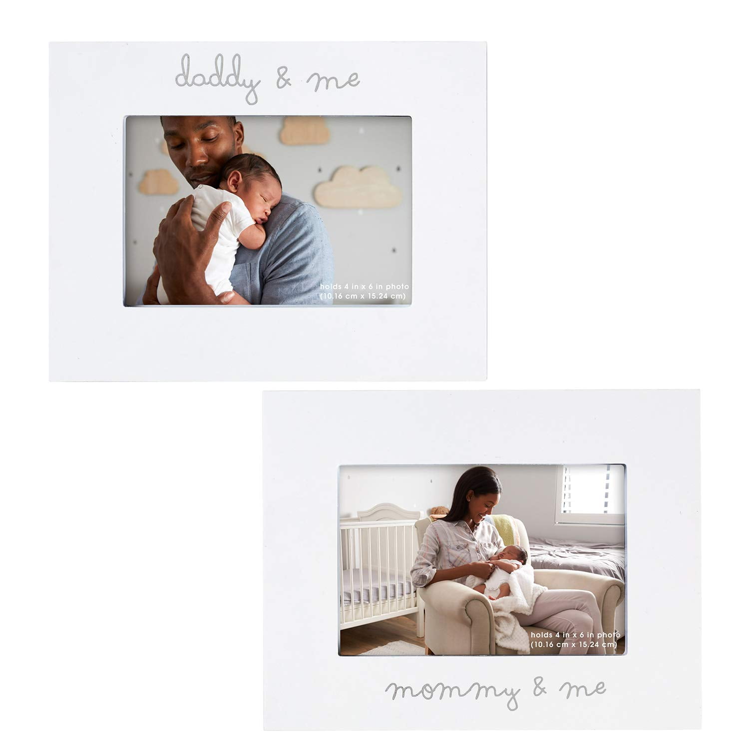 C.R. Gibson ''Mommy and Me'' and ''Daddy and Me'' Baby Photo Frame Set 2 Piece, 9'' x 7'' RDD15