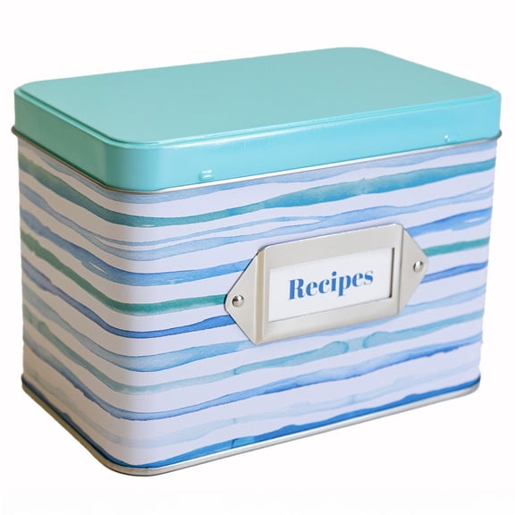 C.R. Gibson Tin Recipe Box | Coastal