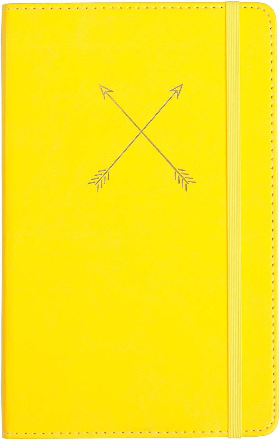 C.R. Gibson Yellow Leatherette Journal Crossed Arrows Design, 240 Pages, 5.25" x 8.25", Soft Cover Notebook