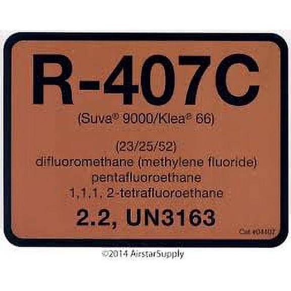 C & R Products R-407C (FX10) Refrigerant Labels - 4407