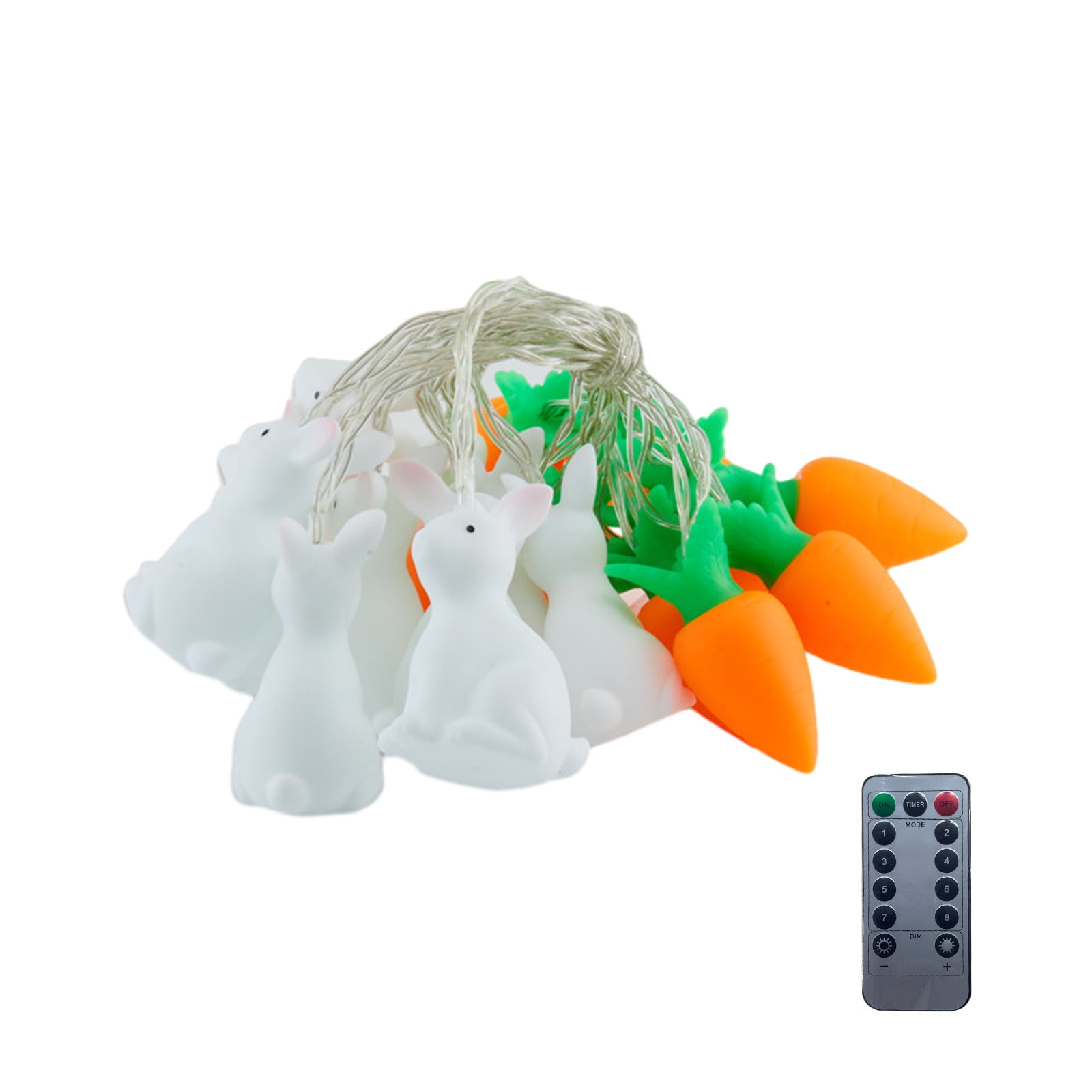 C Remote Control Led String Lights Easter Bunny Carrot Shaped Usb ...