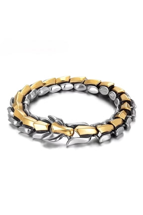 C Retro Dragon Head Bracelet For Men Chain Link Alloy Jewelry Punk Hip Hop Style Fashion Accessory Gift