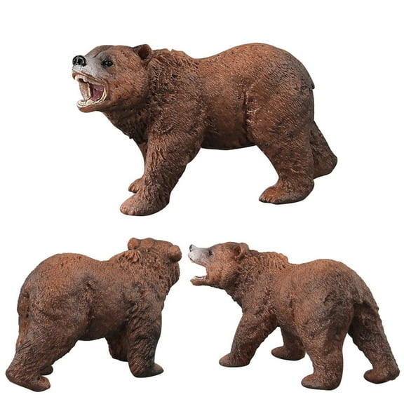 C Roaring Brown Bear Animal Figurine For Kids Educational Life Cycle Model Toy