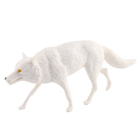 C Roaring Wolf Simulation Model Toy For Children Desktop Decor White Wolf Plastic Figure