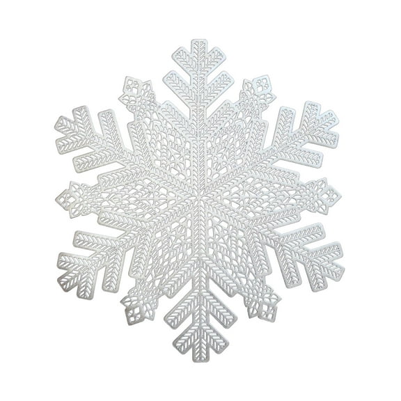 C Round Snowflake Placemats Washable Easy To Clean Wipeable Stain Resistant Heat Resistant Table Placemats For Wedding Party Holiday Decorations Dining Table Kitchen Decor 17 Inch Diameter