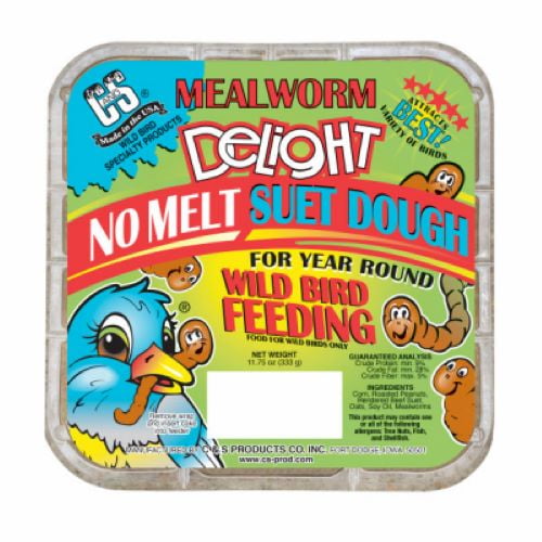 C & S 100214339 11.75 oz Mealworm Delight Suet Cake Wild Bird Food