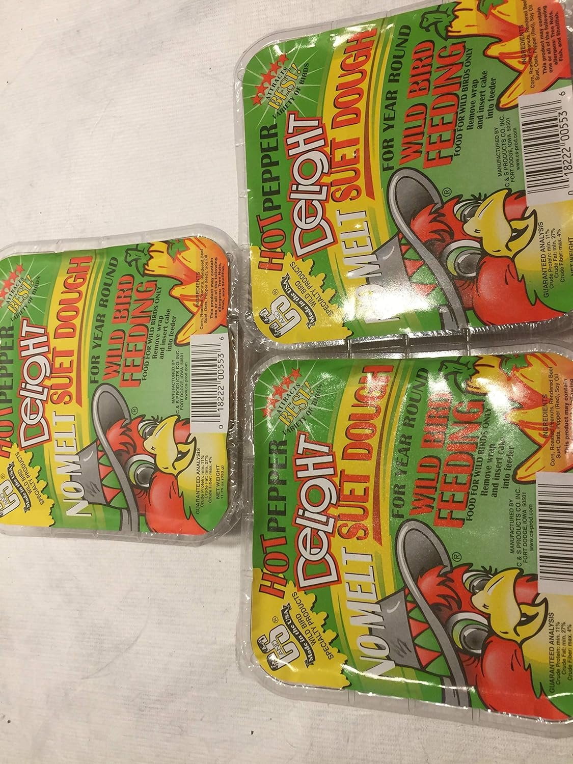 C&S CS12553 11.75 Oz Hot Pepper Delight Wild Bird No Melt Suet Dough