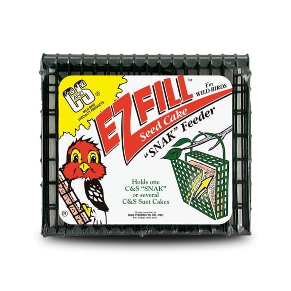 C&S Wild Bird EZ Fill Suet Feeder - Large Snak 56oz Vinyl Coated Wire for Wild Birds