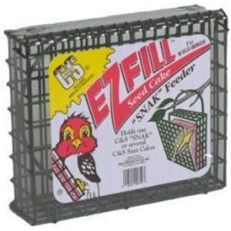 C&S Wild Bird EZ Fill Suet Feeder - Large Snak 56oz Vinyl Coated Wire for Wild Birds