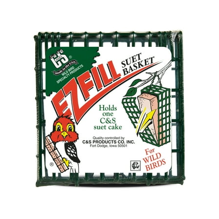 C&S EZ Fill Suet Basket, for Wild Bird Suet Cakes, 2" x 5.25" x 5.25"
