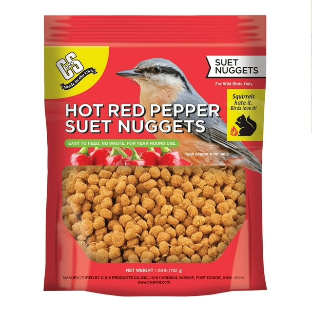 C&S Hot Pepper Suet Nuggets, No Melt No Waste, Wild Bird Food, 27 oz