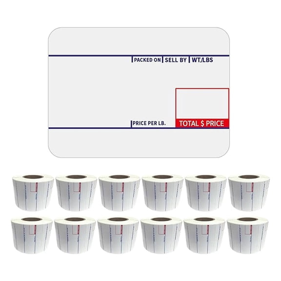 CS LST-8010 Printing Scale Label, 58 x 40 mm, UPC, 12 Rolls Per Case, CS Scale Labels 8010, Guaranteed Quality, Try It!.