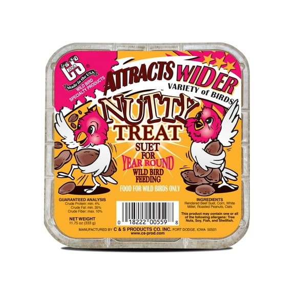 C&S Nutty Suet Treat, for Wild Birds, 11.75 Ounces