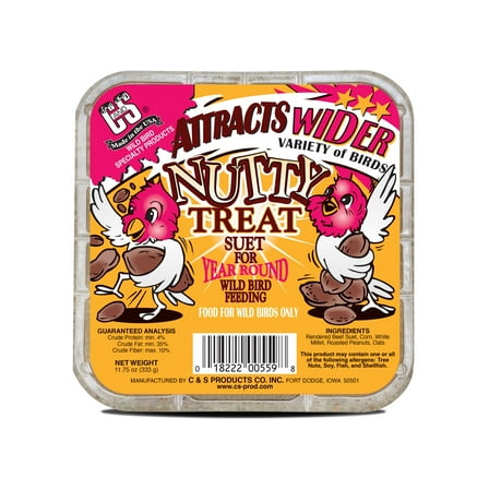 C&S Nutty Suet Treat, for Wild Birds, 11.75 Ounces