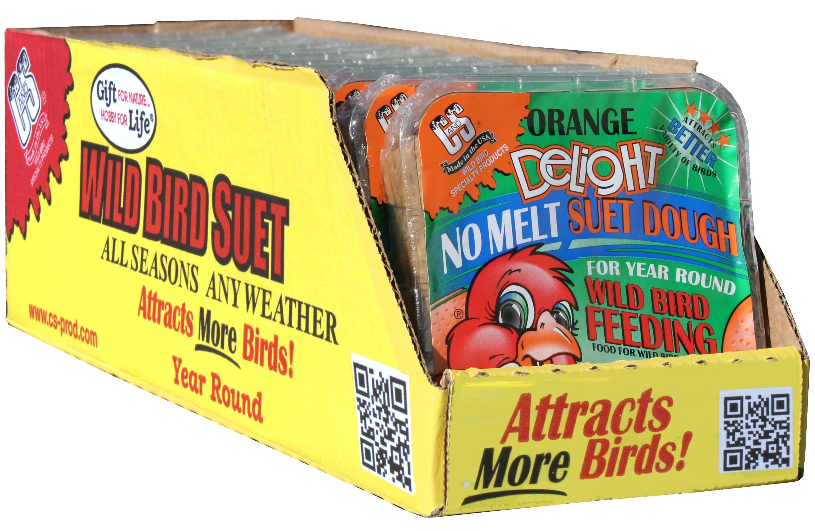 C&S Orange Delight, 11.75 oz, Fresh Wild Bird Suet, 12 Pack