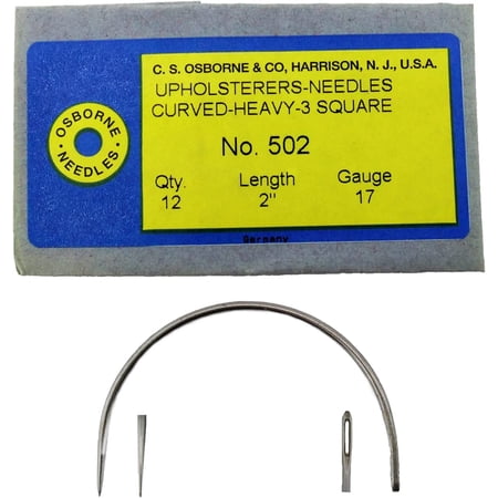 C.S. Osborne 12 Pk. Curved 3 Square Point Needles Heavy #502-2 (Size 2")