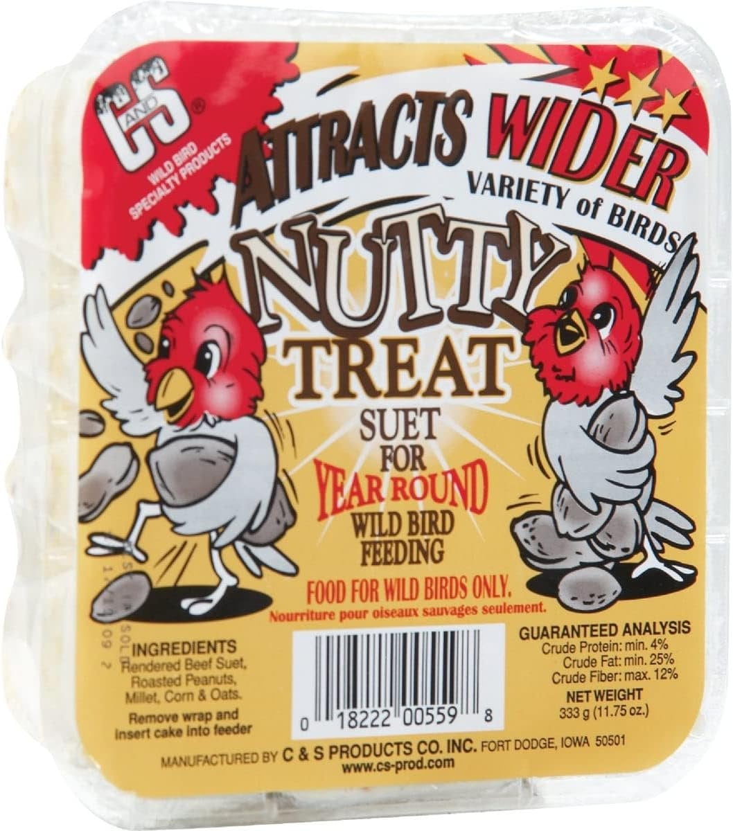 C & S PRODUCTS CO INC 12559 Suet Cake, Nutty Treat, 11.75-oz. - Quantity 12