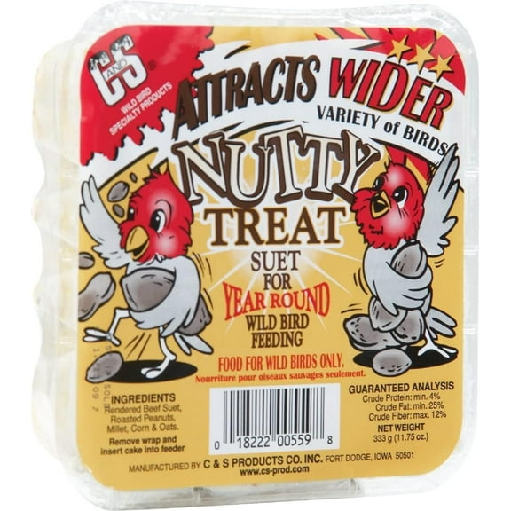 C & S PRODUCTS CO INC 12559 Suet Cake, Nutty Treat, 11.75-oz. - Quantity 12