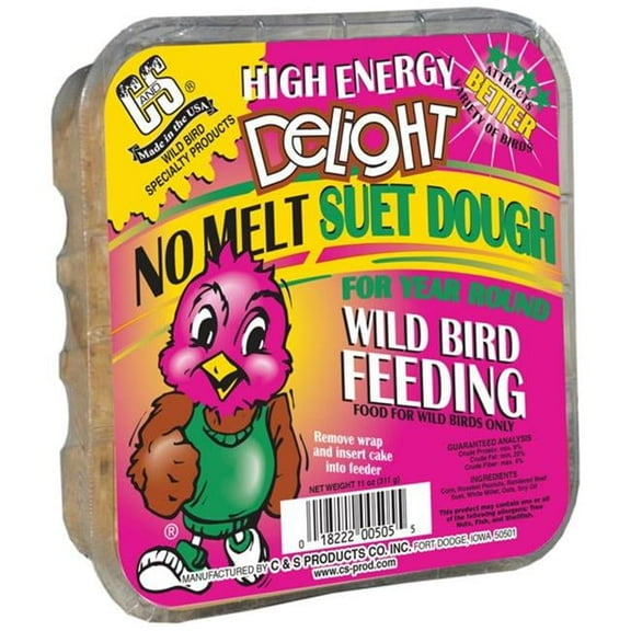 C & S Products  11 oz High Energy Delight No Melt Suet Dough Cake - Pack of 8