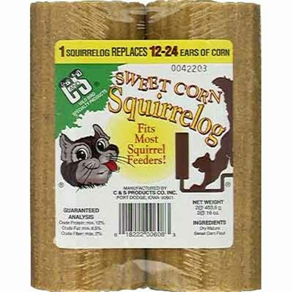 C & S Products Sweet Corn Squirrel Log - Nut Treat for Squirrels - 32 oz.