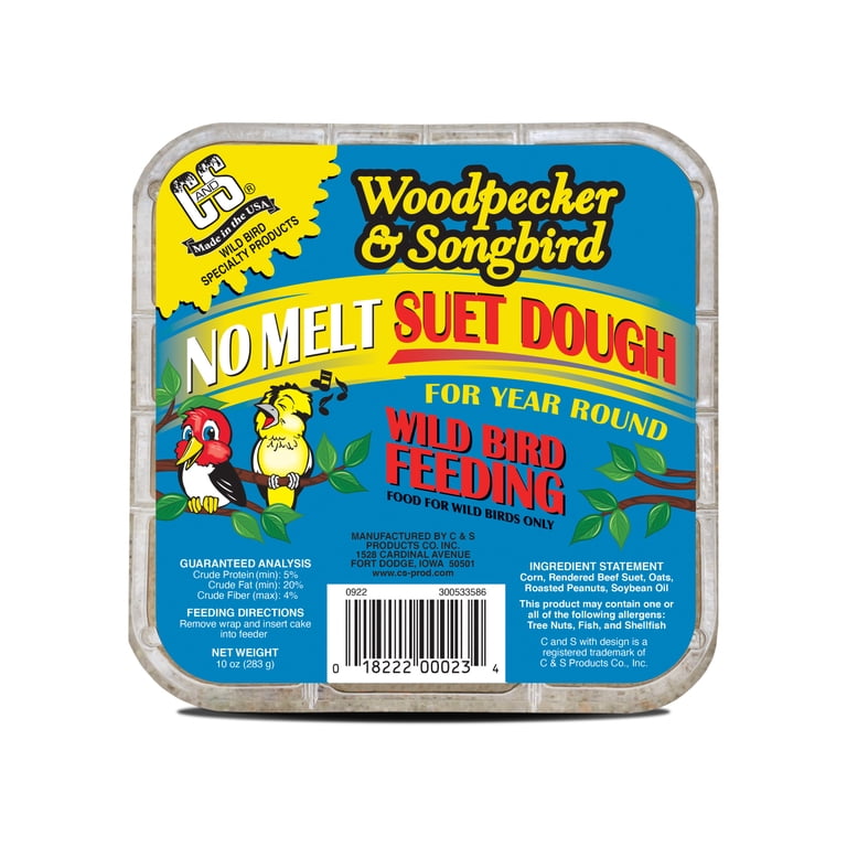 C&S Products No Melt Woodpecker & Songbird Suet Delight, 10 oz